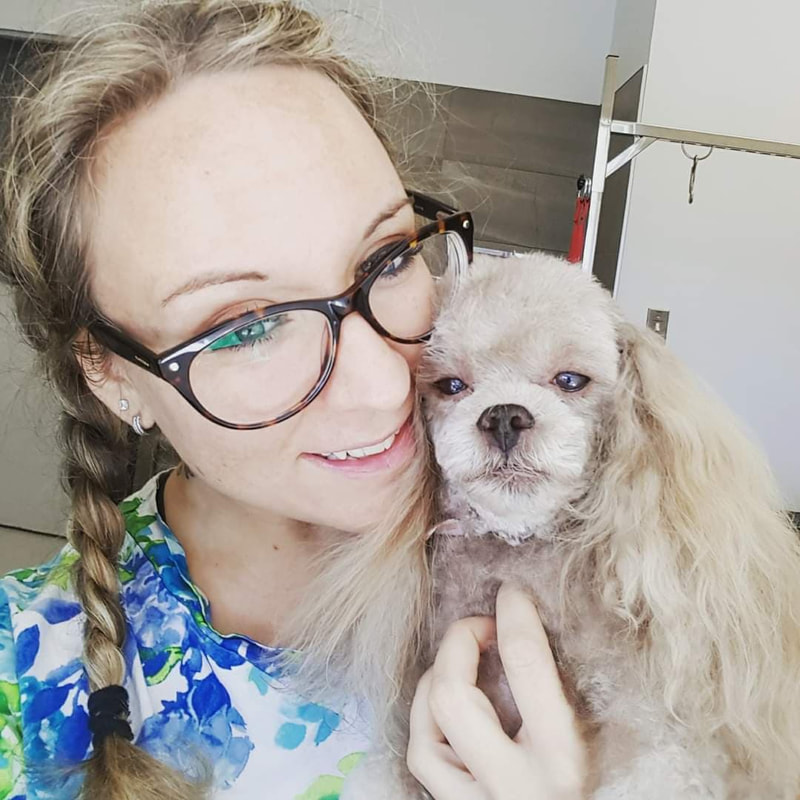 Sabrina with dog