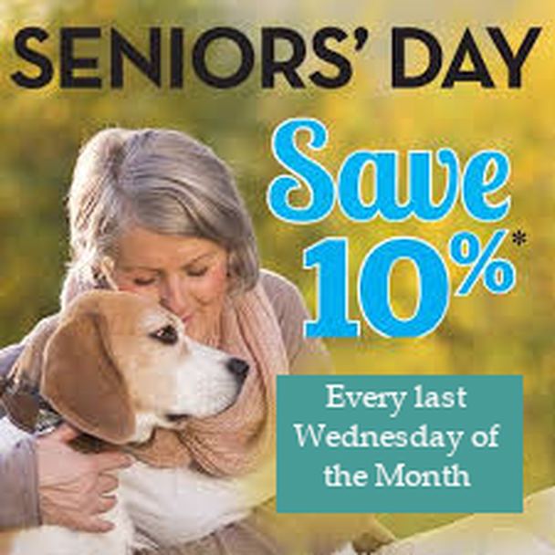 Seniors Day logo save 10% 